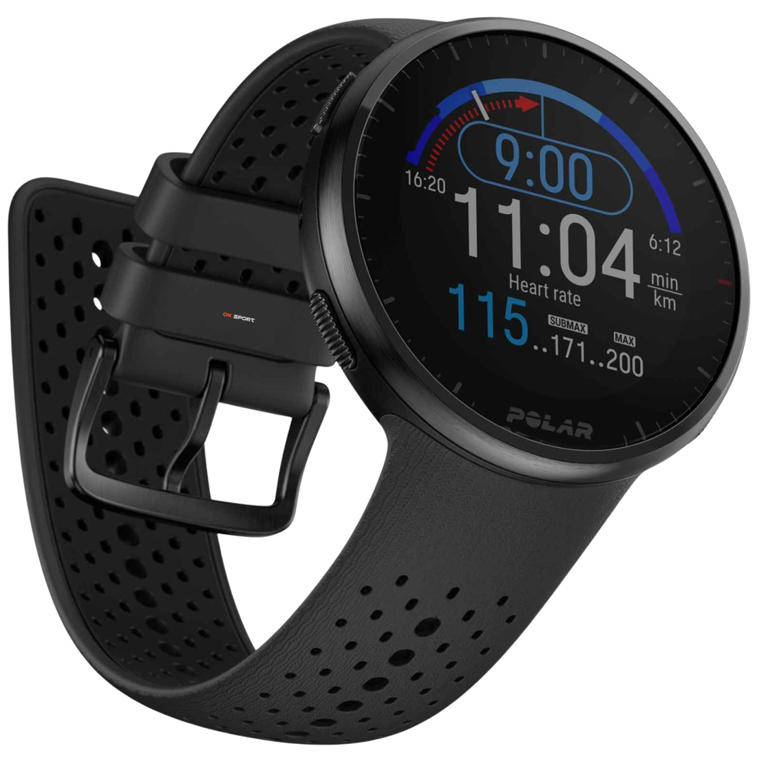 Polar Pacer Pro годинник спортивний для бігу та тренувань з GPS і пульсометром Carbon Gray 900102178