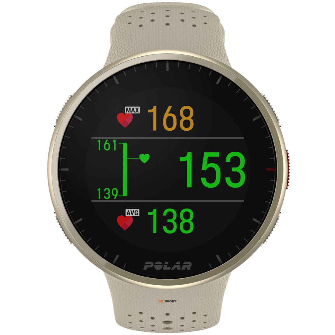 Polar Pacer Pro смарт годинник для спорту, тренувань і бігу з GPS водонепроникний Gold Dust 900108611