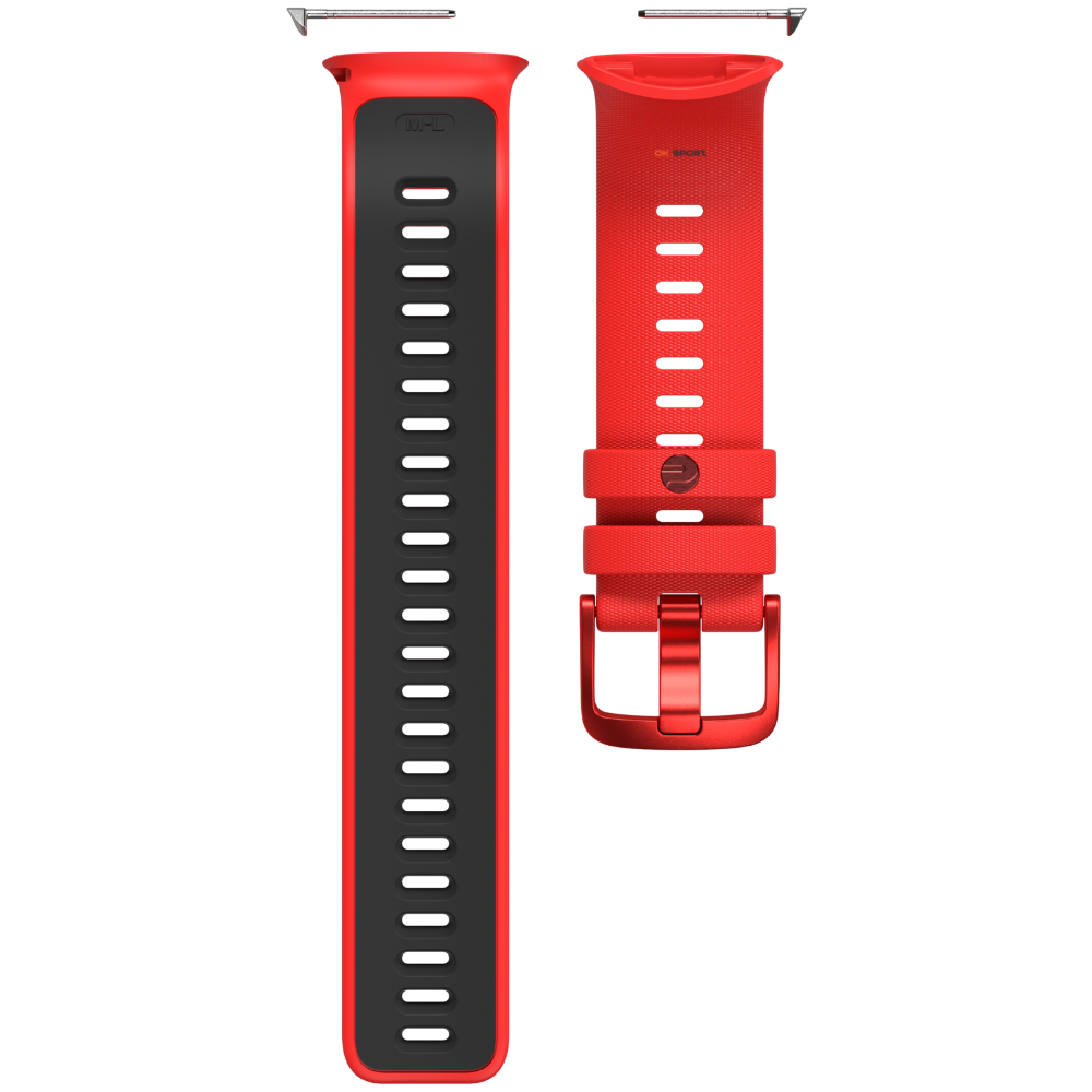 Polar силіконовий ремінець 22 мм для годинника Vantage V2 Red/Black Wristband 910100192 S-L