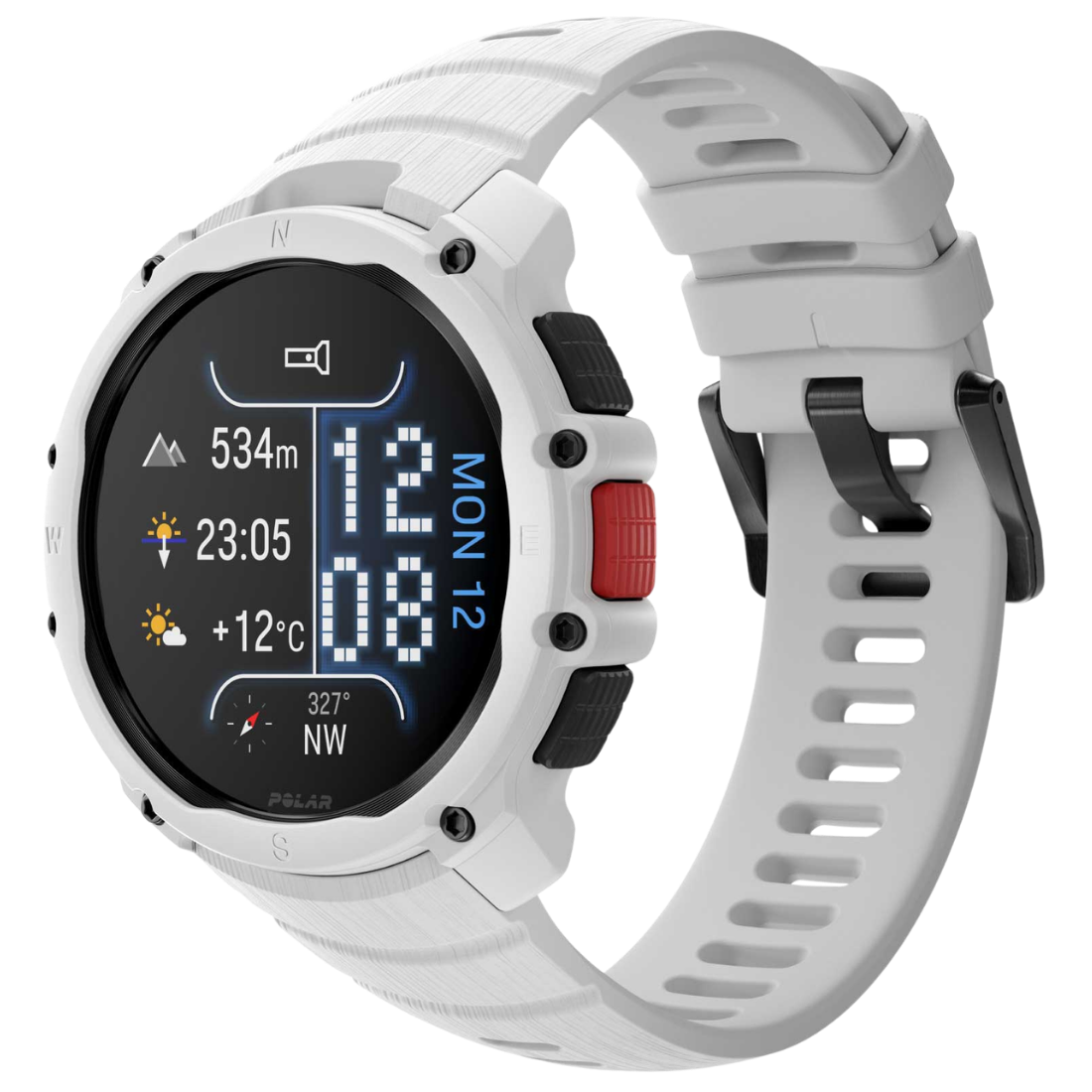 Спортивний годинник Polar Street X Snow White з ліхтариком та GPS чоловічий, жіночий наручний водонепроникний