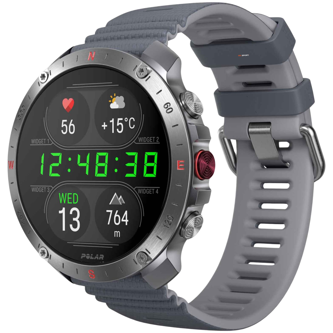 Polar Grit X2 Pro смарт-годинник спортивний водонепроникний ударостійкий чоловічий жіночий військовий з компасом Silver-Grey  PL-900110287-S/L