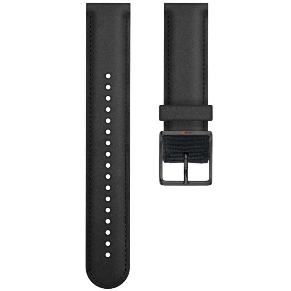 Polar шкіряний ремінець для годинника 20 мм Black Leather Wristband 91080478 M-L