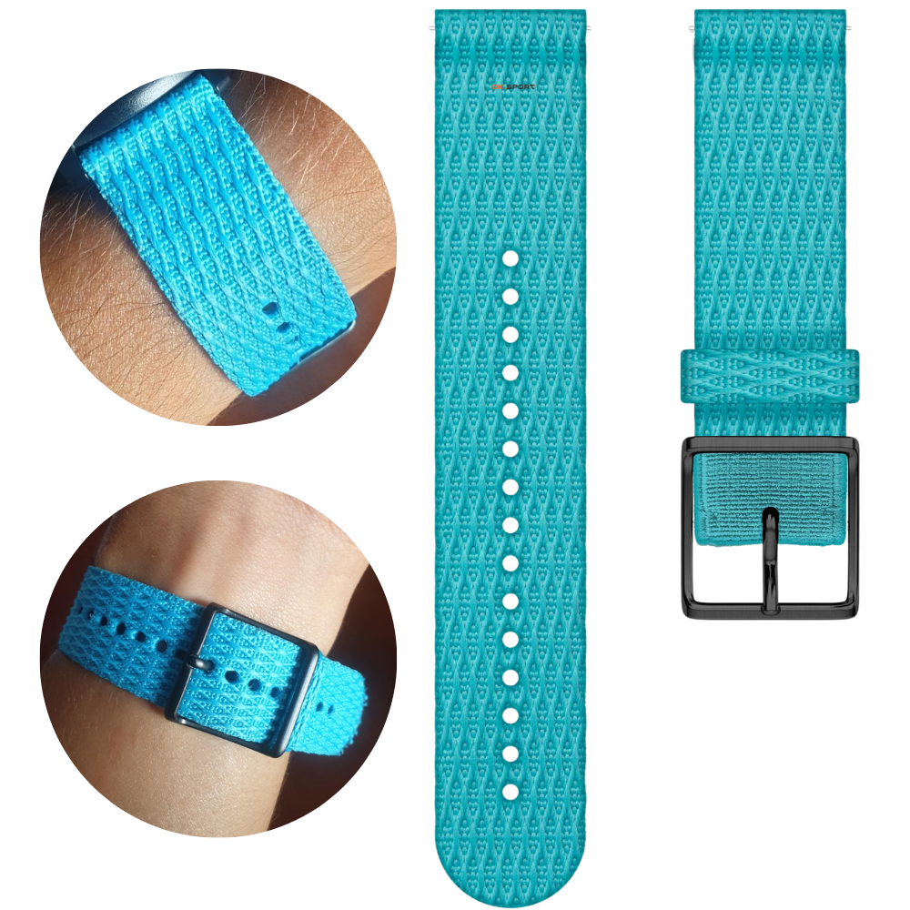 Polar ремінець для годинника 20 мм Aqua еко-текстиль Woven Wristband 91080477 S-M