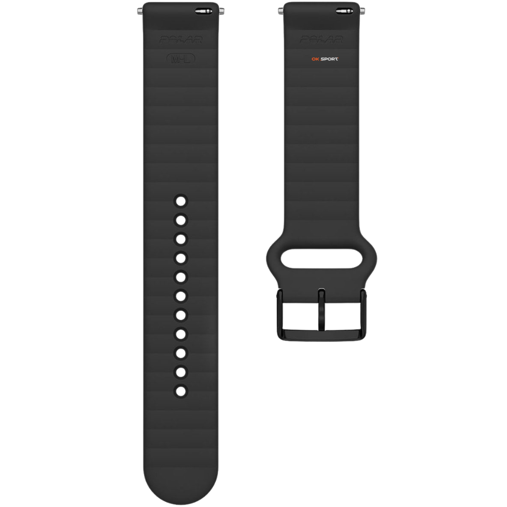 Polar силіконовий ремінець для годинника 20 мм з текстурованой поверхнею Black 910106985 S-L