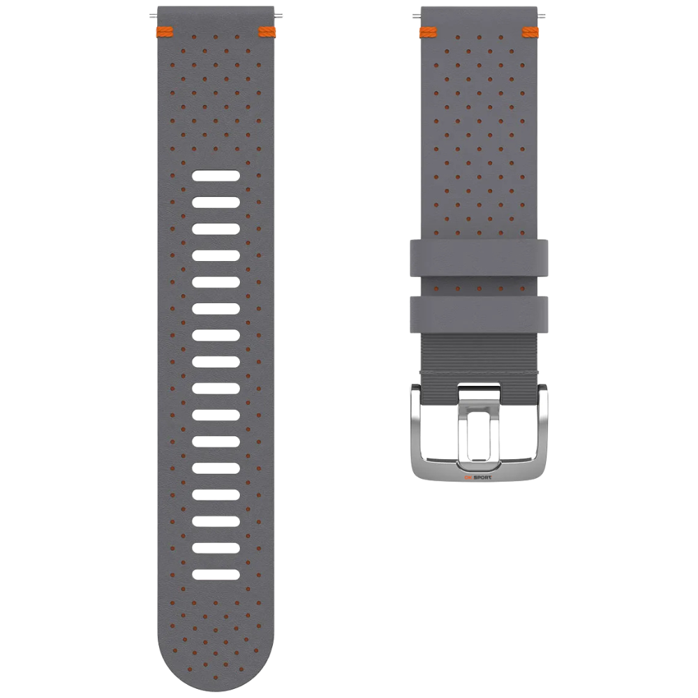 Polar шкіряний ремінець для годинника 22 мм Grey Perforated Leather Wristband 910101219 M-L