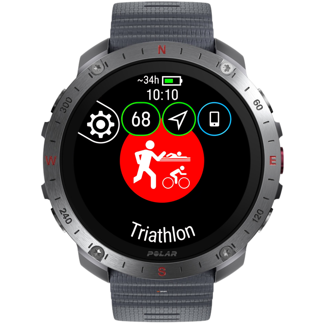 Polar Grit X2 Pro смарт-годинник спортивний водонепроникний ударостійкий чоловічий жіночий військовий з компасом Silver-Grey  PL-900110287-S/L