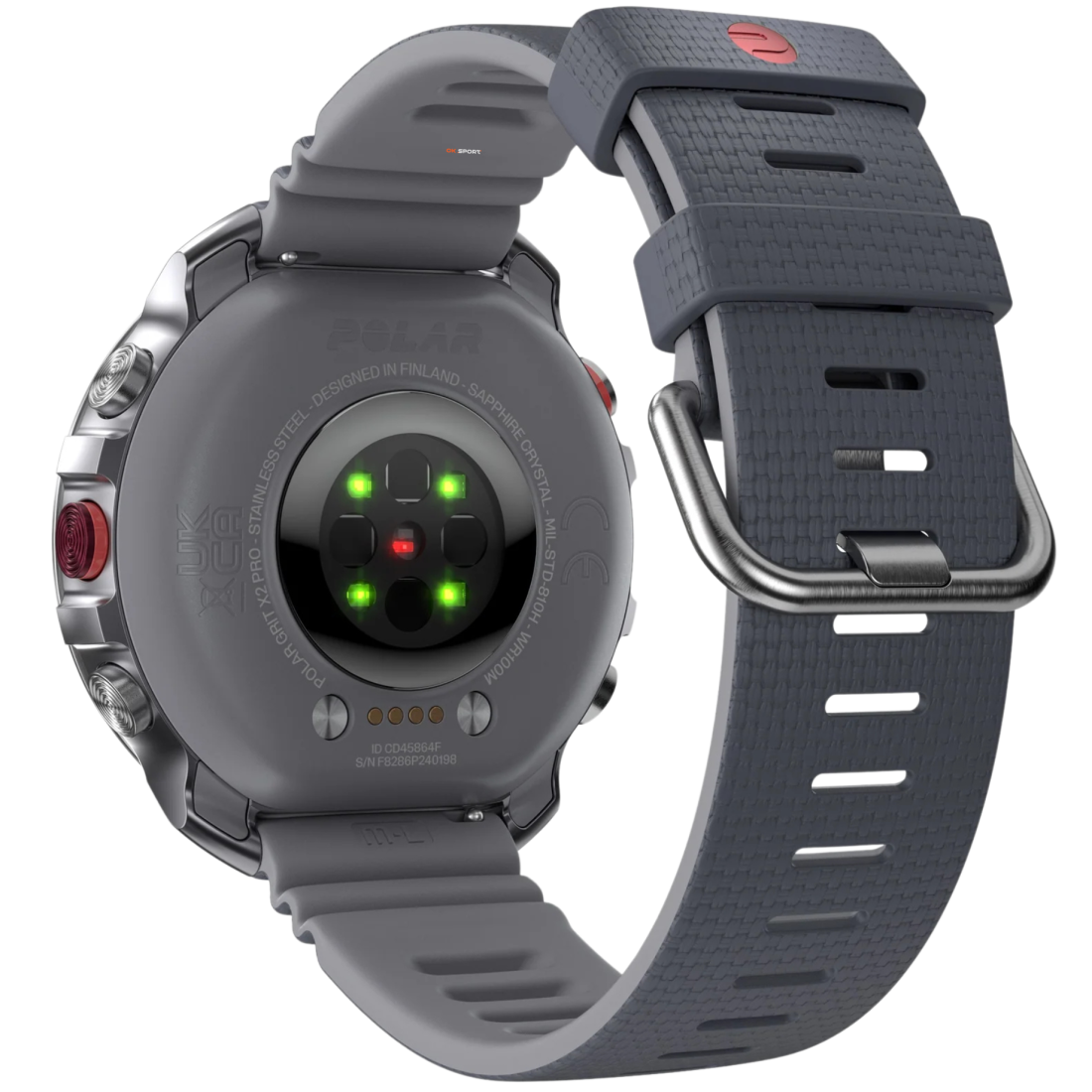 Polar Grit X2 Pro смарт-годинник спортивний водонепроникний ударостійкий чоловічий жіночий військовий з компасом Silver-Grey  PL-900110287-S/L
