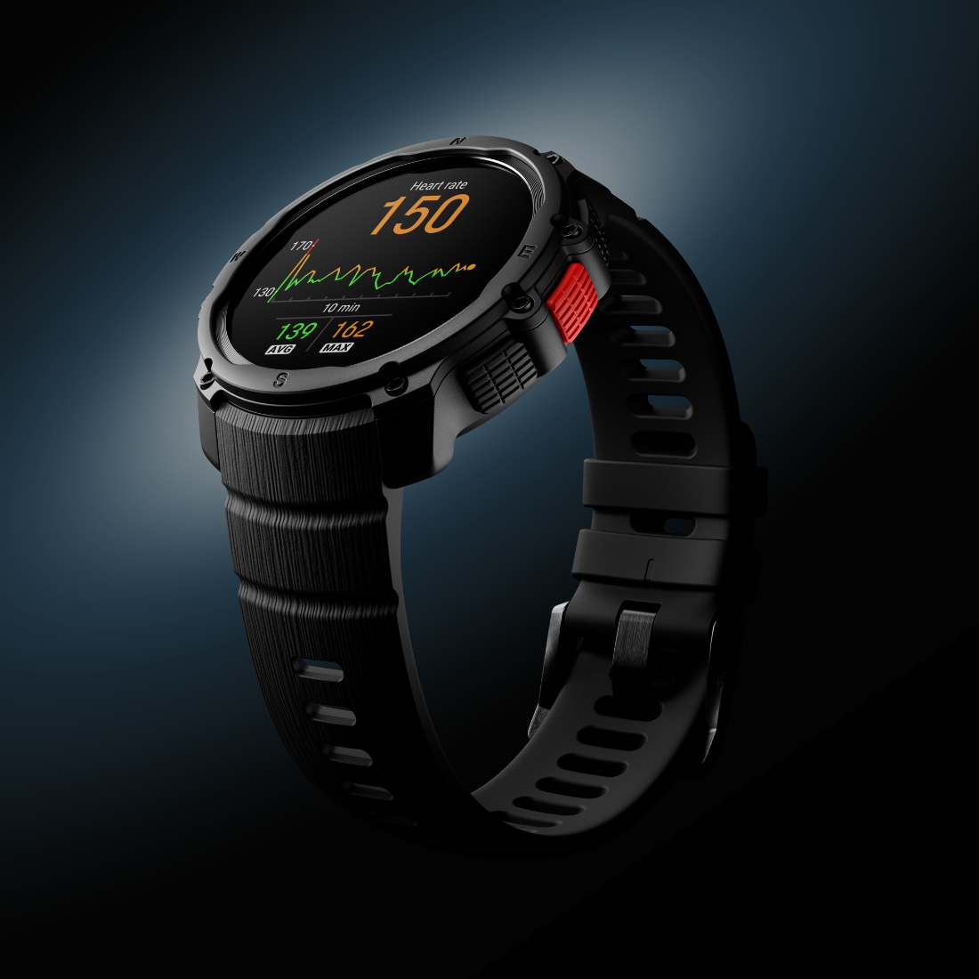 Смарт годинник для спорту, фітнесу та тренувань Polar Street X Night Black з світлодіодним ліхтариком та GPS