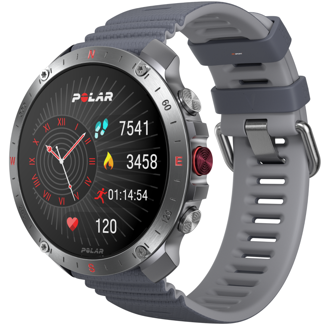 Polar Grit X2 Pro смарт-годинник спортивний водонепроникний ударостійкий чоловічий жіночий військовий з компасом Silver-Grey  PL-900110287-S/L