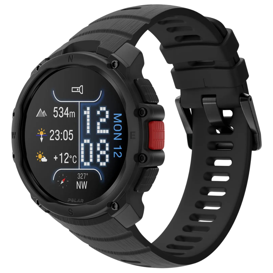 Смарт годинник для спорту, фітнесу та тренувань Polar Street X Night Black з світлодіодним ліхтариком та GPS