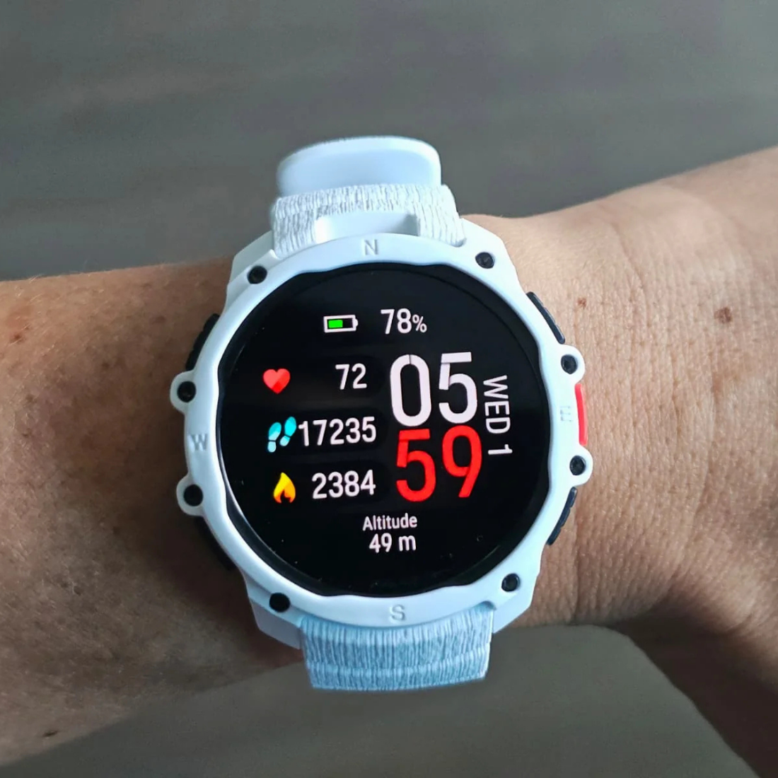 Спортивний годинник Polar Street X Snow White з ліхтариком та GPS чоловічий, жіночий наручний водонепроникний