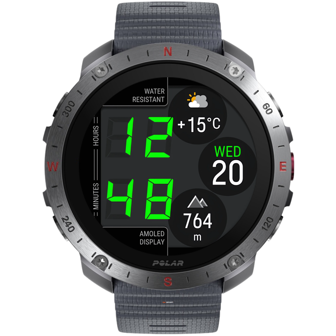 Polar Grit X2 Pro смарт-годинник спортивний водонепроникний ударостійкий чоловічий жіночий військовий з компасом Silver-Grey  PL-900110287-S/L