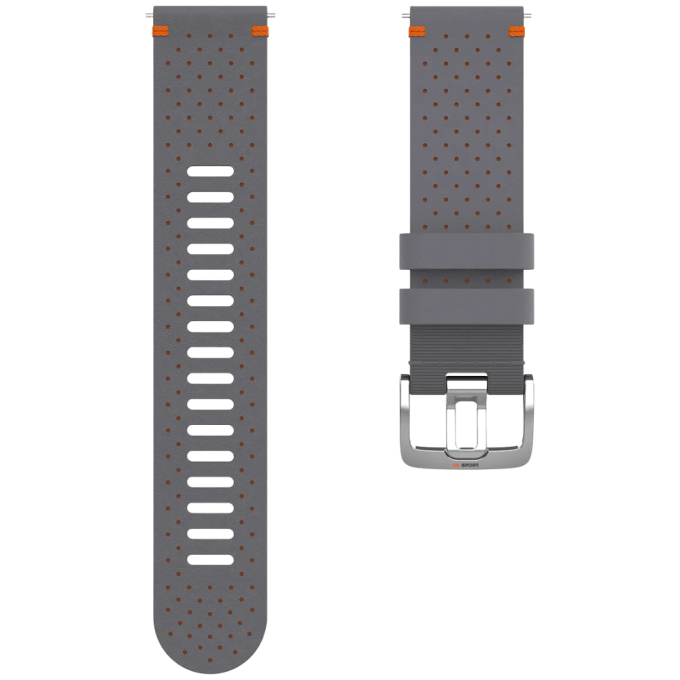 Polar шкіряний ремінець для годинника 22 мм Grey Perforated Leather Wristband 910101219 M-L