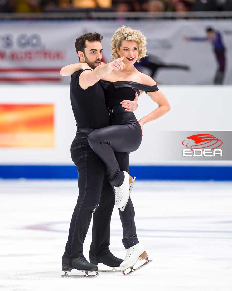 Ковзани фігурні професійні Edea Flamenco Ice з кристалами Swarovski для танців на льоду, White, 260C